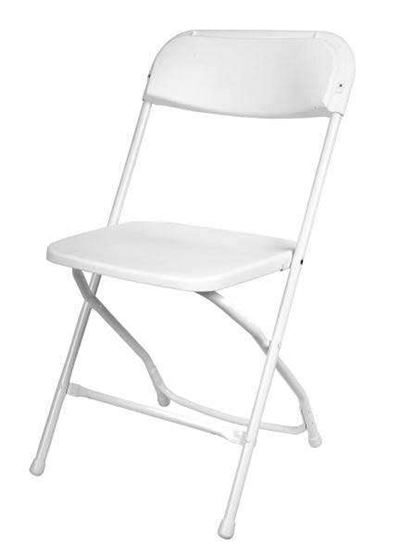 White Folding Chair - Plastic