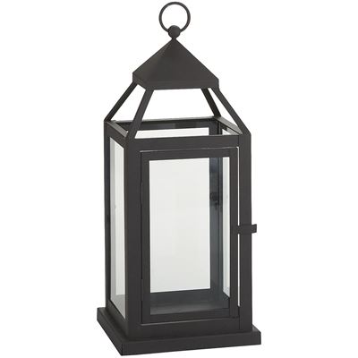 Contemporary Metal Lantern - 14in