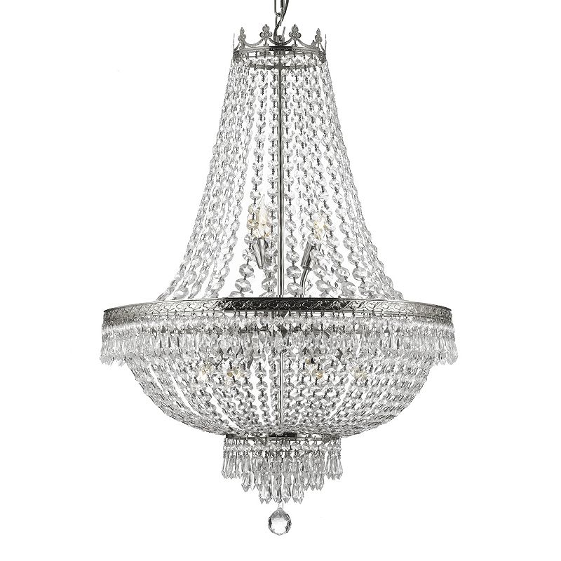 18-Light 40in x 50in Crystal Chandelier, Chrome French Empire