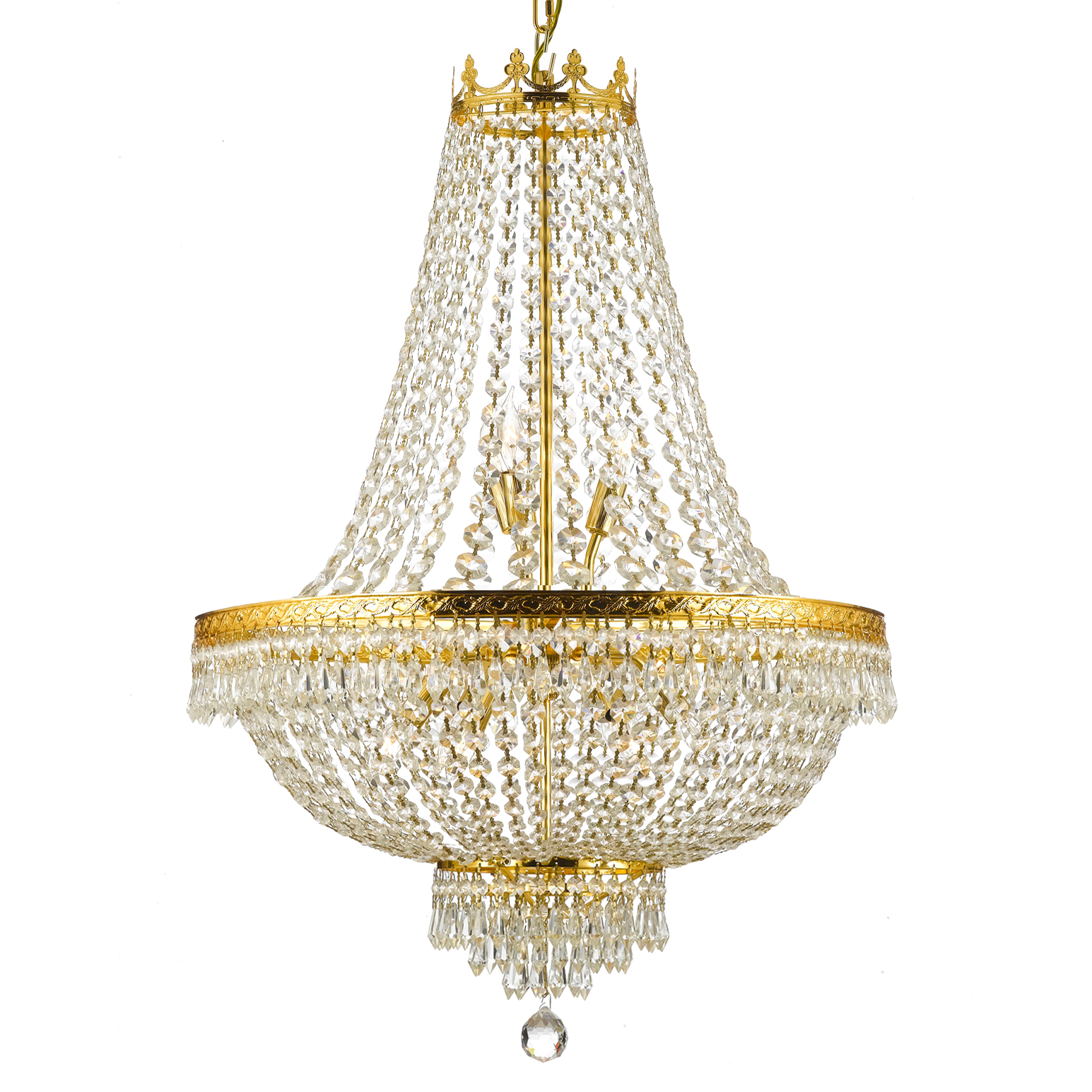 14-Light Gold Empire Chandelier