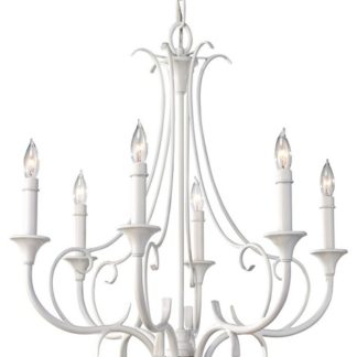 9-Light White Iron Chandelier