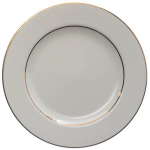 Homer Laughlin Round China Plate - Silver Trim - 10in (Rack of 15)