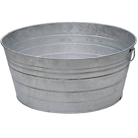 Galvanized Tub Drink Cooler Medium, Galvanized Round Tub