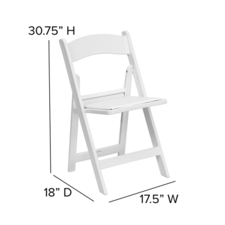White Folding Padded Garden Chair - Resin