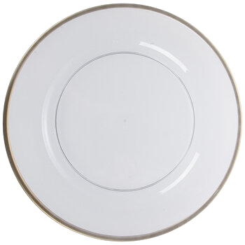 Acrylic Charger - Clear w/Gold Trim - 13in (packs of 10)