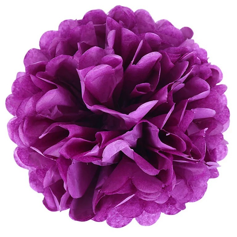 12in Tissue Kissing Ball - Purple
