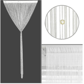 String/Fringe Curtain - White