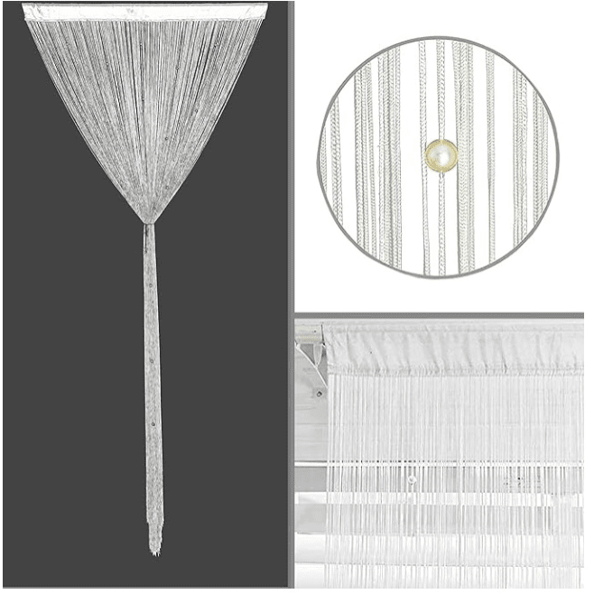 String/Fringe Curtain - White